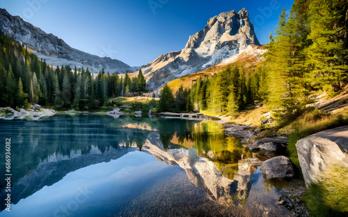 Tranquil Majesty, Panoramic Vistas of an Alpine Oasis