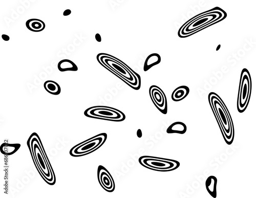 Seamless pattern on the theme of the schematic structure of a plant cell. Microcosm. Vector.