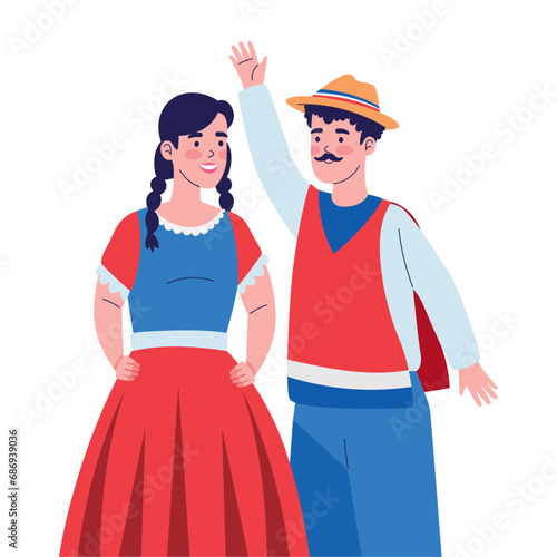 chile cueca dancers portrait