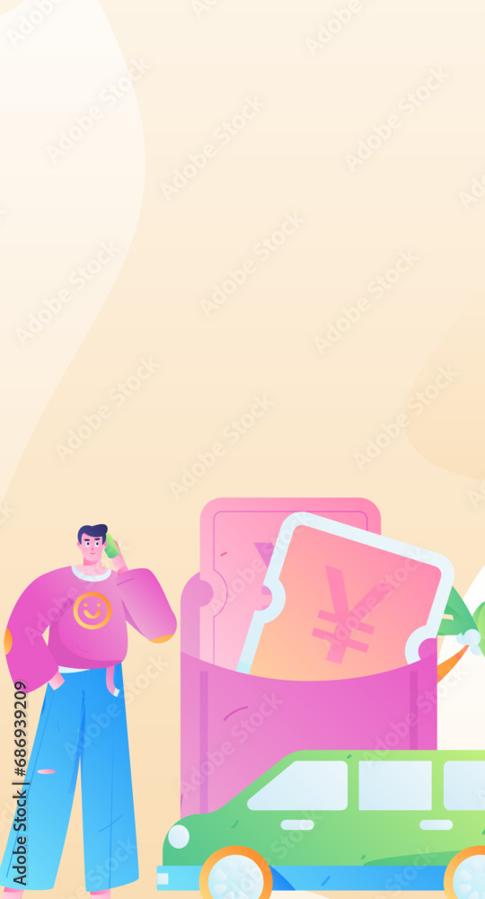 Vector internet operation hand-drawn illustration of people getting discounts for refueling the car
Vector internet operation hand-drawn illustration of people getting discounts for refueling the car