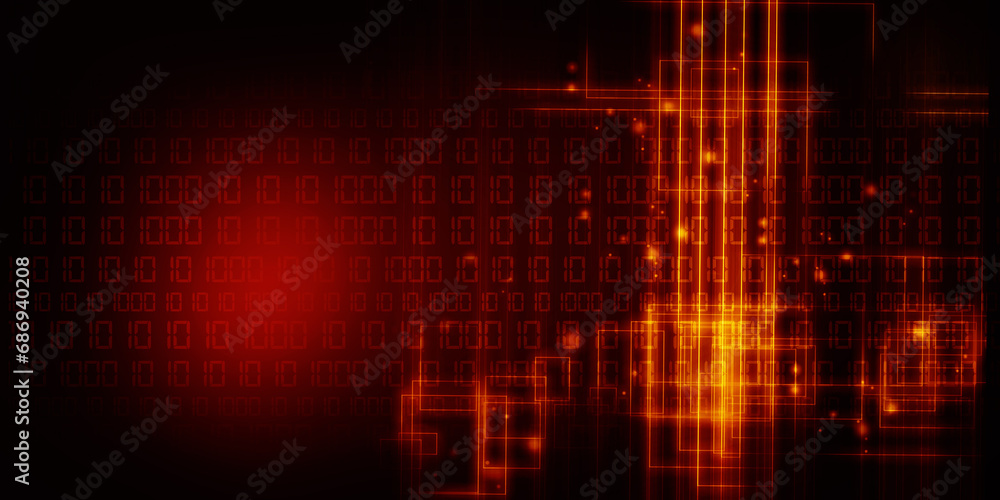 2d illustration Abstract futuristic electronic circuit technology background 2d illustration Abstract futuristic electronic circuit technology background