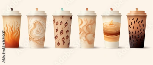 Set different paper coffee cup