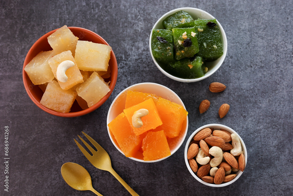 Karachi halwa also known as bombay halva. Kerala Kozhikodan Black halwa