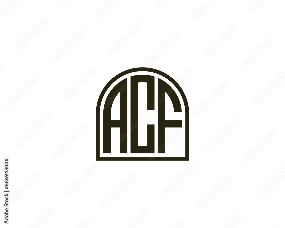 ACF logo design vector template