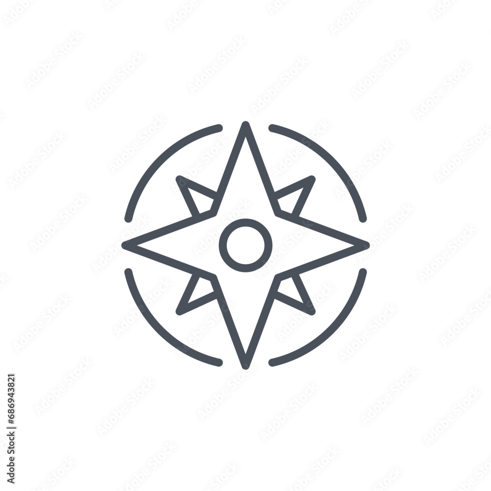 Vector sign of the wind rose symbol isolated on a white background. icon color editable. Vector sign of the wind rose symbol isolated on a white background. icon color editable.
