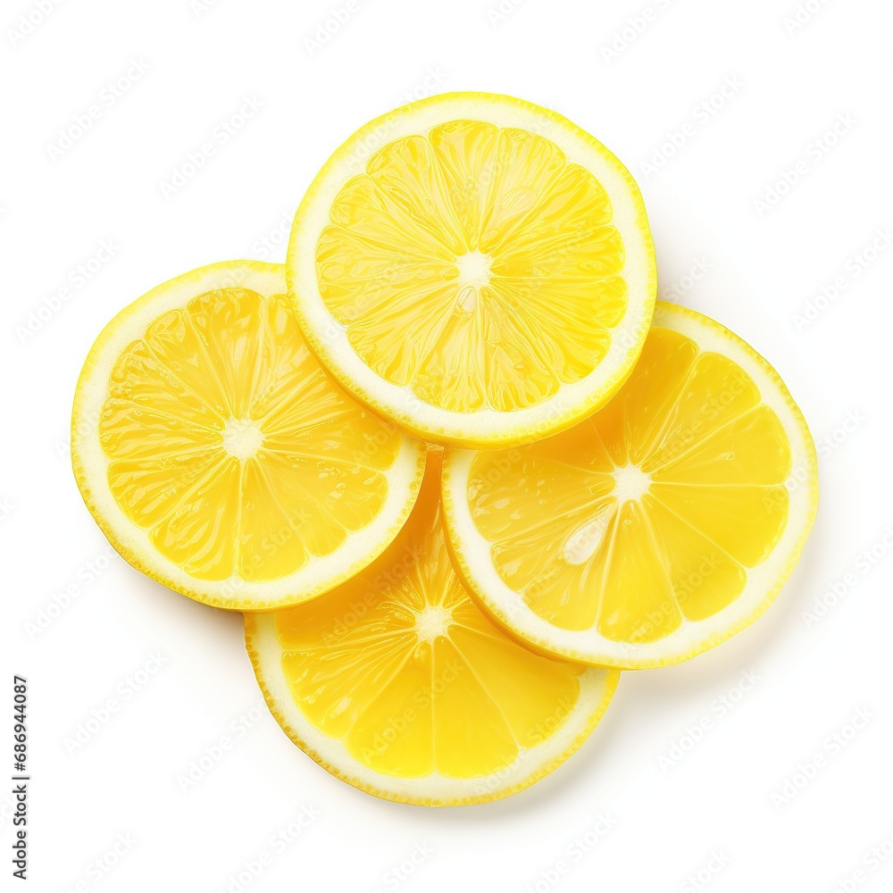 Slices lemon isolated on white background