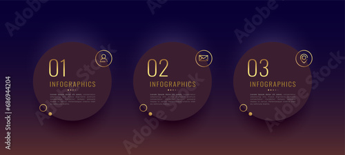 3 step presentation premium chart for business infographic template