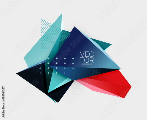 Vector 3d triangles geometric abstract background
