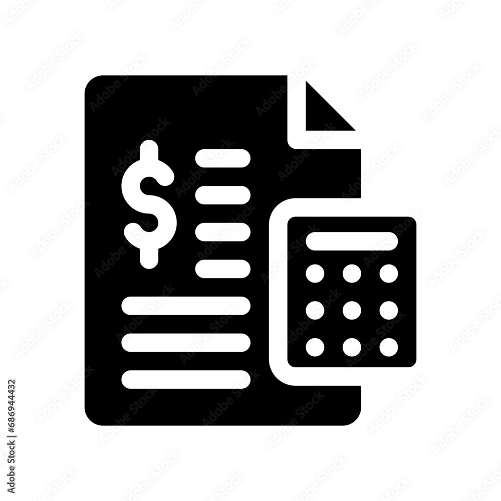 accounting glyph icon accounting glyph icon