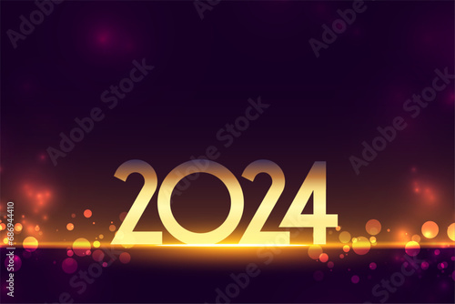 2024 golden lettering new year background with shiny effect