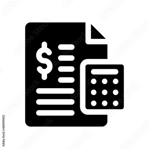 accounting glyph icon