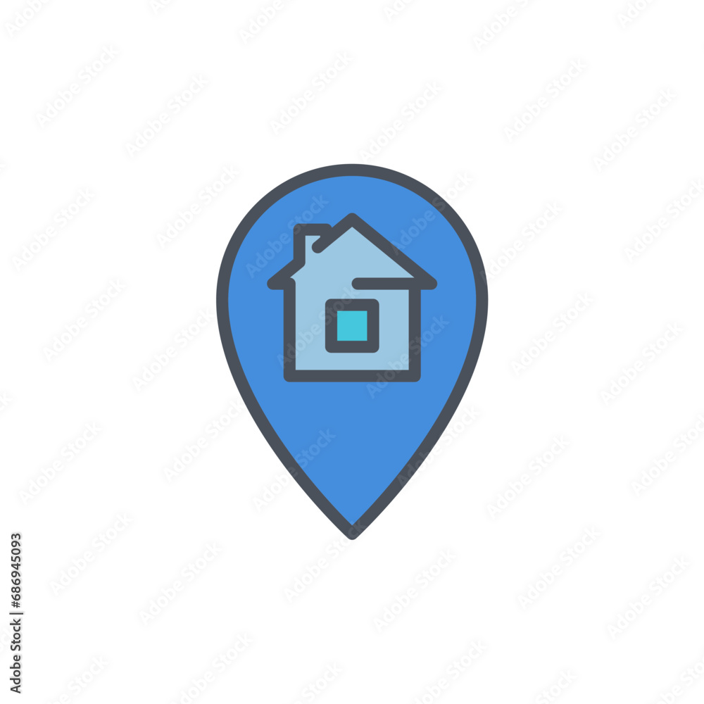 Vector sign of the address symbol isolated on a white background. icon color editable. Vector sign of the address symbol isolated on a white background. icon color editable.