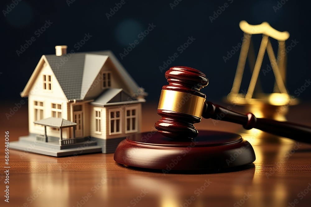 Gavel, house and scales of justice. Real estate concept.
Generative AI Gavel, house and scales of justice. Real estate concept.
Generative AI