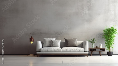 Design home interior minimal style modern white living room