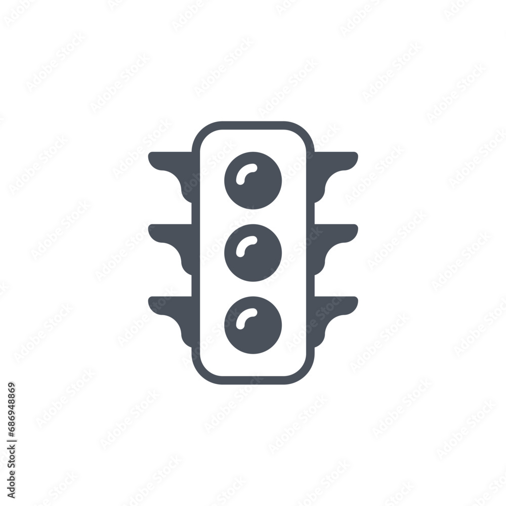 Vector sign of the traffic light symbol isolated on a white background. icon color editable. Vector sign of the traffic light symbol isolated on a white background. icon color editable.
