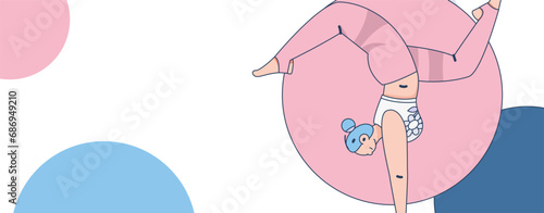 Practicing yoga, physical and mental health, flat vector character concept, operation hand drawn illustration
