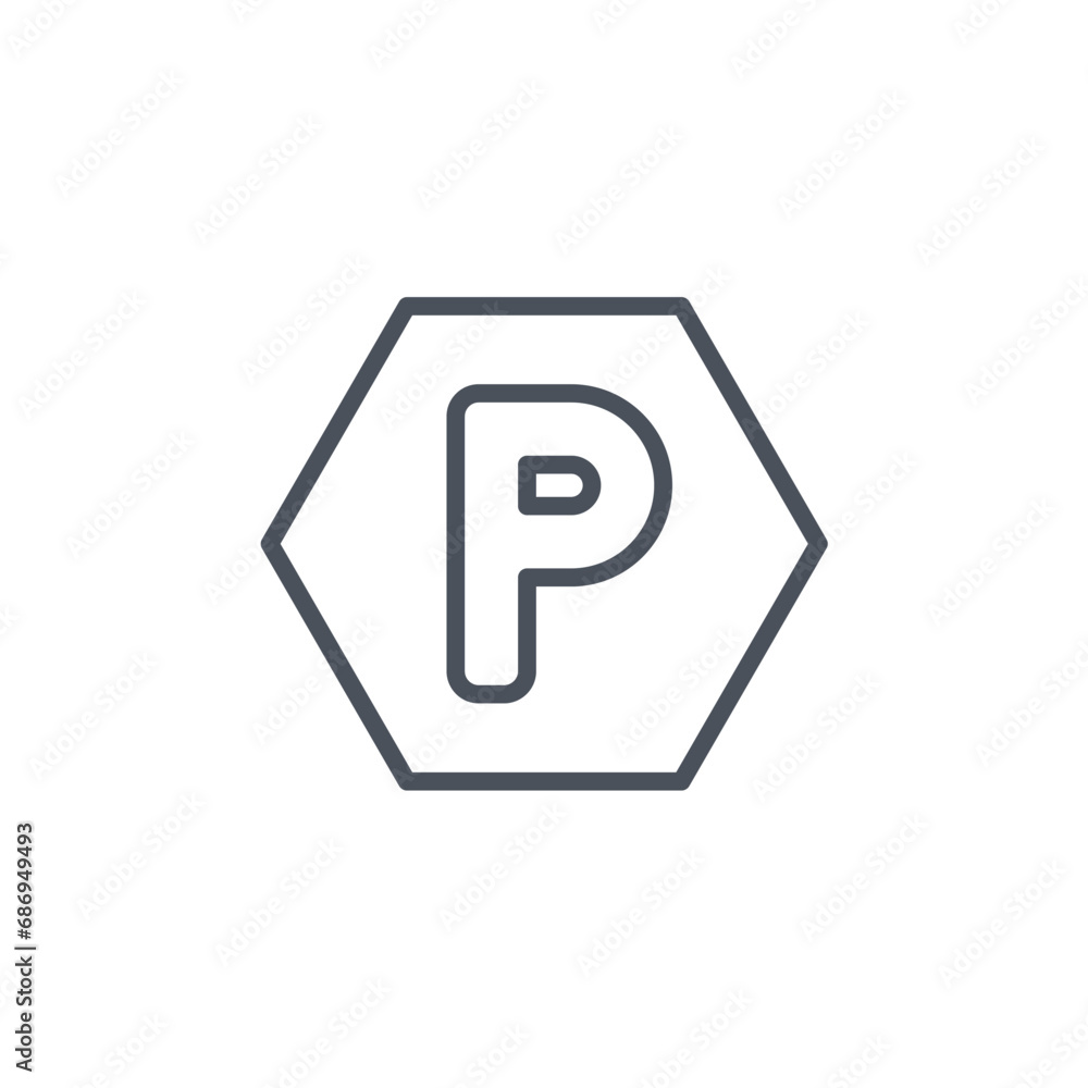 Vector sign of the parking symbol isolated on a white background. icon color editable. Vector sign of the parking symbol isolated on a white background. icon color editable.
