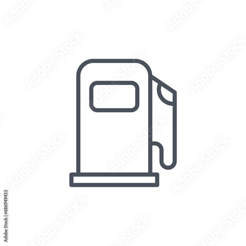 Vector sign of the gas station symbol isolated on a white background. icon color editable.