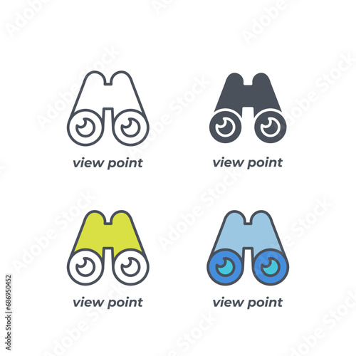 Vector sign of the view point symbol isolated on a white background. icon color editable.
