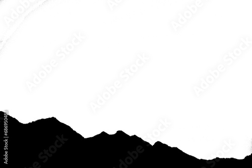 Digital png illustration of black mountains on transparent background