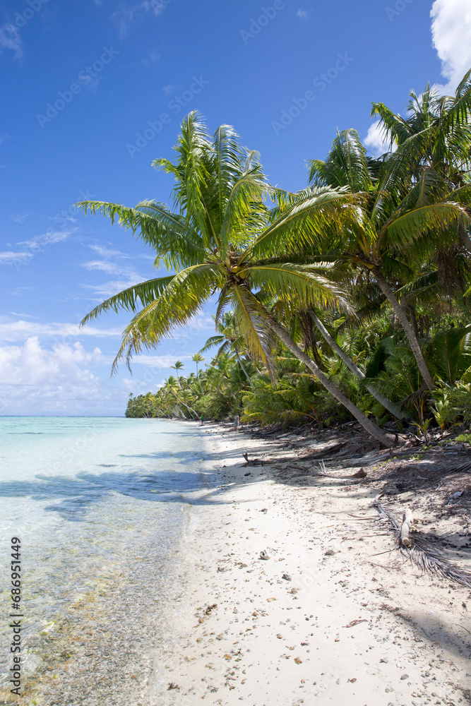 A tropical beach in Tahiti on a remote island with crystal clear waters A tropical beach in Tahiti on a remote island with crystal clear waters