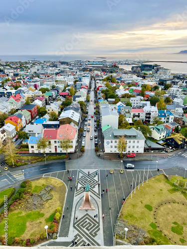 City of Reykjavik from a High Angle