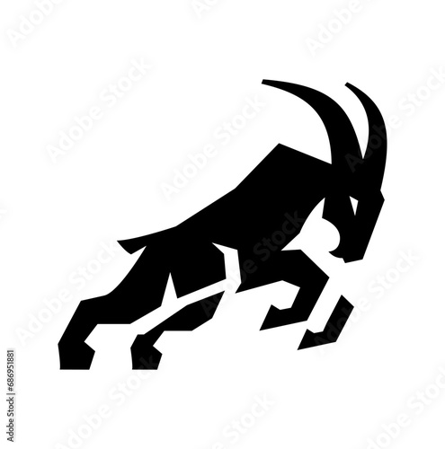 modern goat jump logo illustration photo