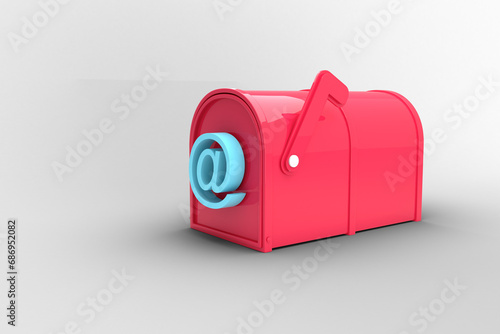 Digital png illustration of pink mailbox on transparent background