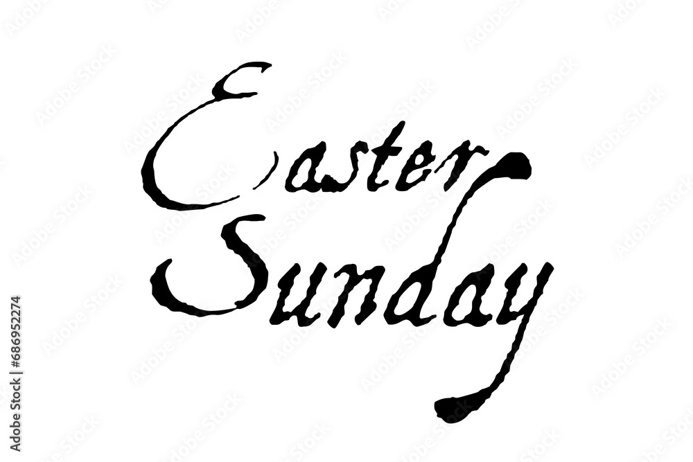 Naklejka premium Digital png illustration of easter sunday text on transparent background