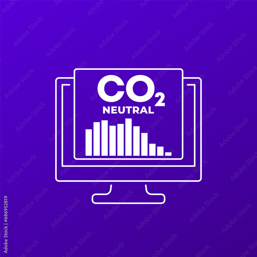 carbon neutral, co2 gas emissions reduction vector icon carbon neutral, co2 gas emissions reduction vector icon