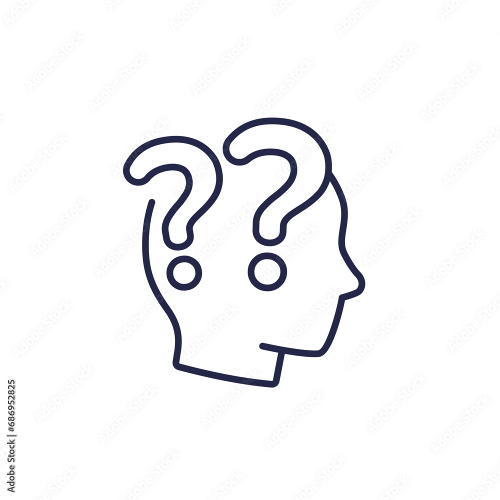 Confusion or uncertainty line icon, vector Confusion or uncertainty line icon, vector