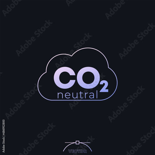 carbon neutral icon, co2 neutrality vector