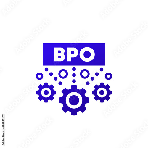 BPO vector icon, Business process outsourcing