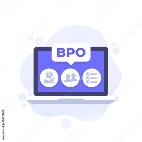 BPO, Business process outsourcing vector illustration