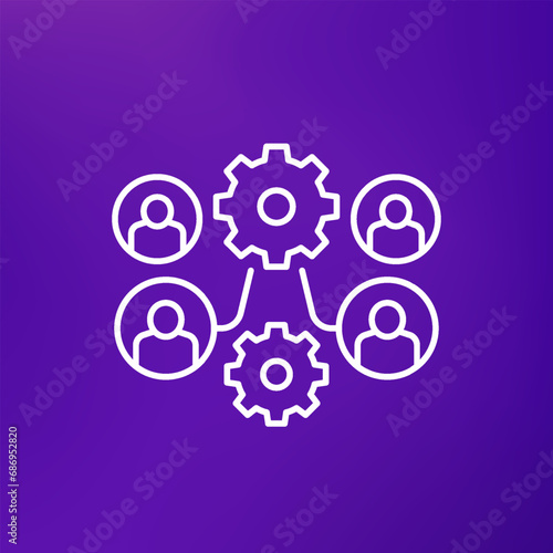 BPO line icon, Business process outsourcing vector