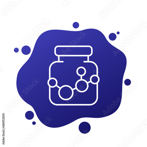 dietary supplement icon, line vector