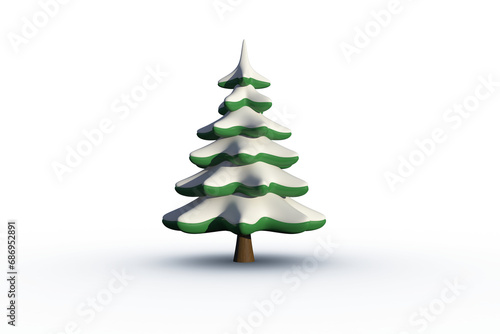 Digital png illustration of tree with snow on transparent background