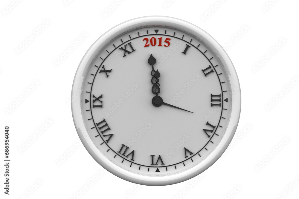 Digital png illustration of white clock with 2015 on transparent background Digital png illustration of white clock with 2015 on transparent background