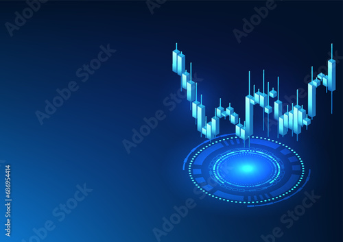 Technology that displays stock graphs Candlestick charts that show stock market prices. It is a financial market that investors like to invest in and show the growth of companies.