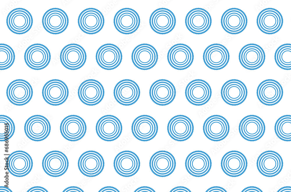 Digital png illustration of blue pattern of repeated circular shapes on transparent background
