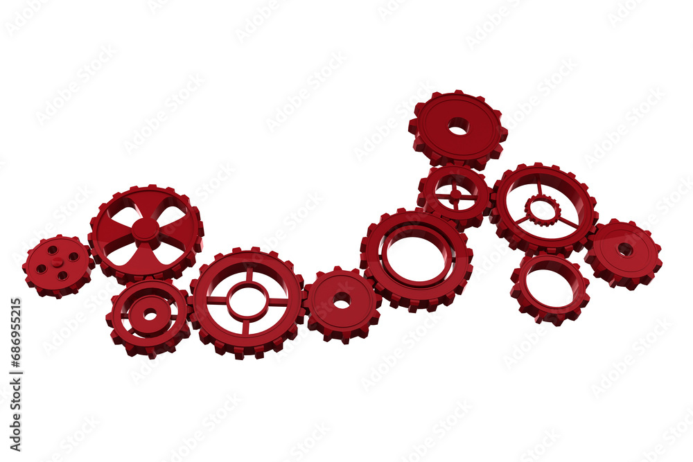 Digital png illustration of red cogs on transparent background Digital png illustration of red cogs on transparent background