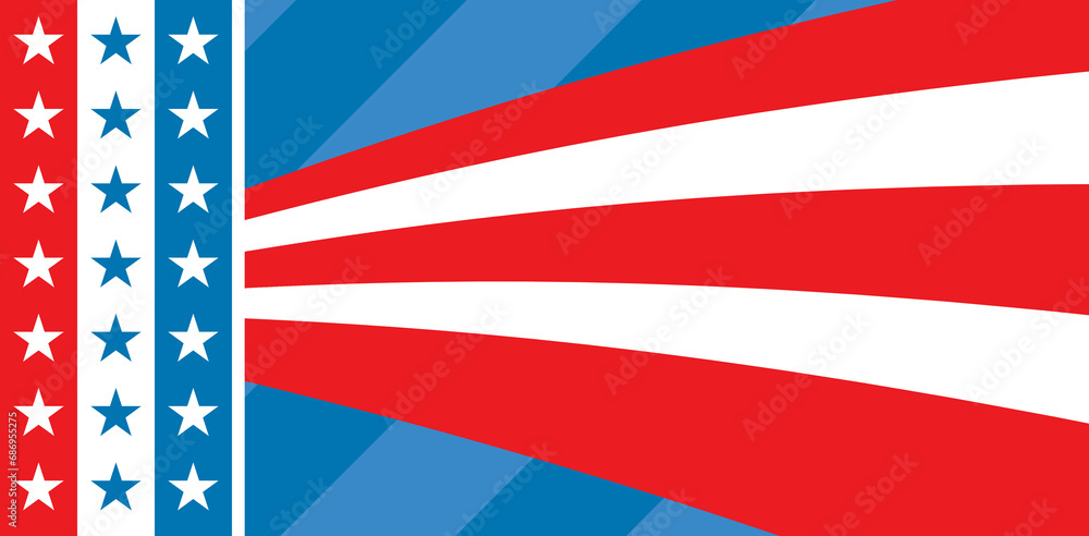 Digital png illustration of red, blue and white abstract shape with stars on transparent background Digital png illustration of red, blue and white abstract shape with stars on transparent background