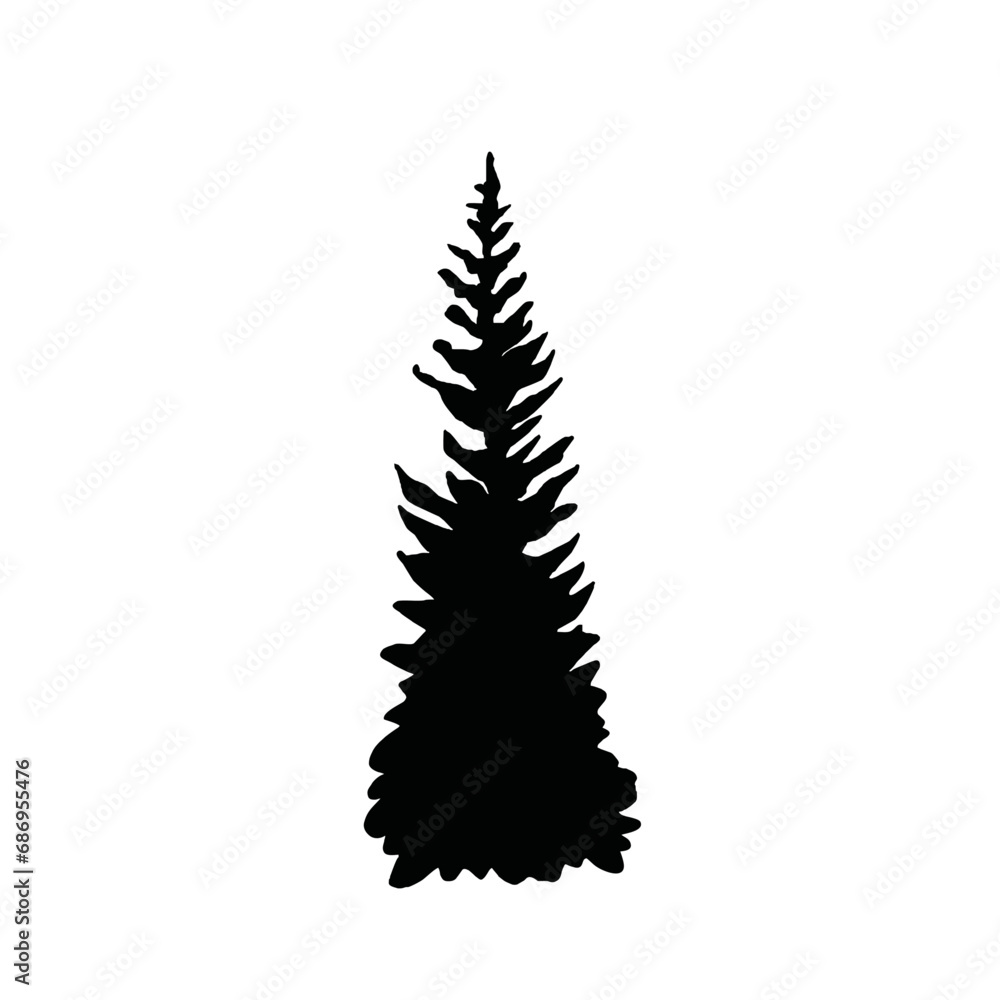 Obraz premium christmas tree illustration, Christmas tree, forest, Fir tree, Pine Tree, cut file, Tree, nature, Tree shape