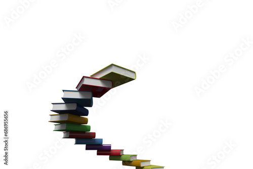 Digital png illustration of stack of colourful books on transparent background
