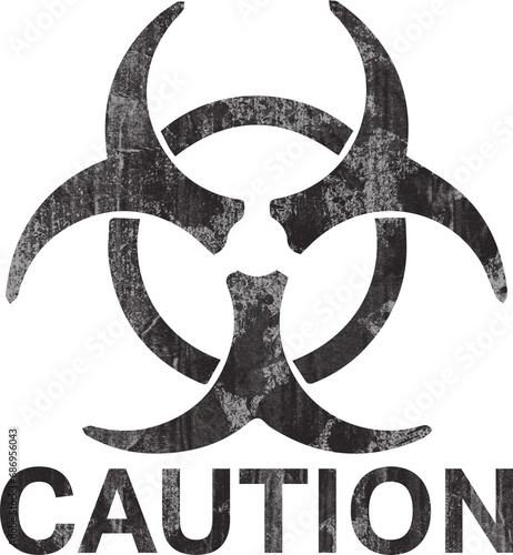 Digital png illustration of symbol and caution text on transparent background