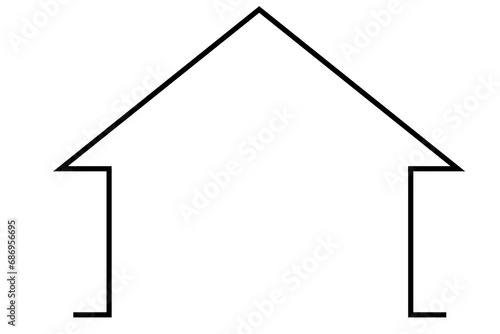 Digital png illustration of house symbol on transparent background