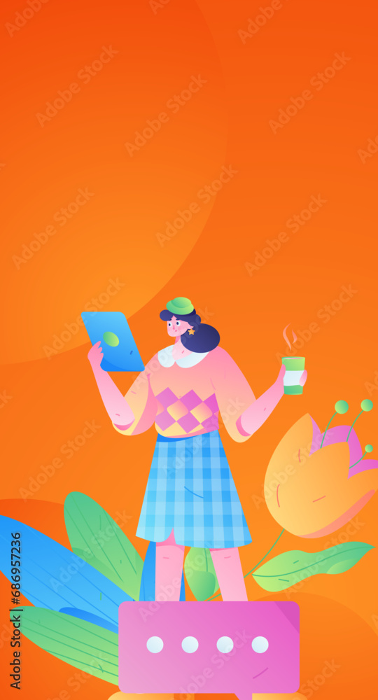 Fototapeta premium 3.12 International Women's Day professional women flat character vector concept operation hand drawn illustration 