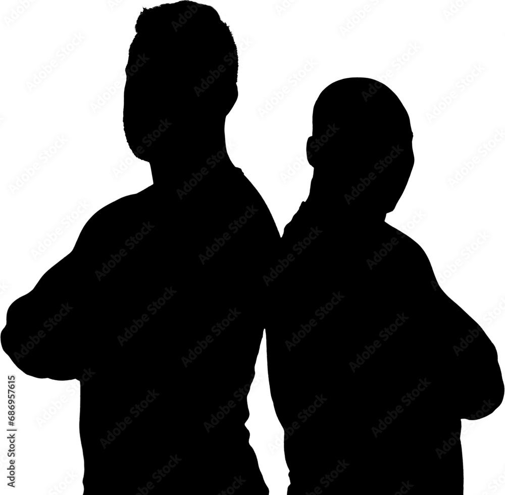 Digital png illustration of silhouettes of sportsmen on transparent background
