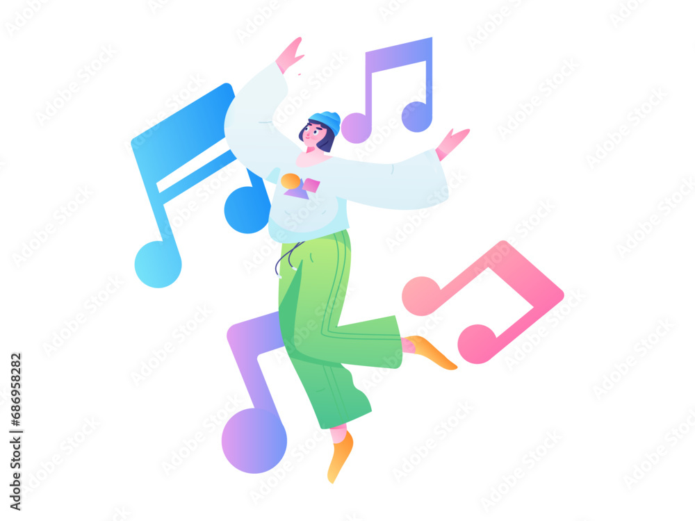 Music characters scene flat vector concept operation illustration
Music characters scene flat vector concept operation illustration