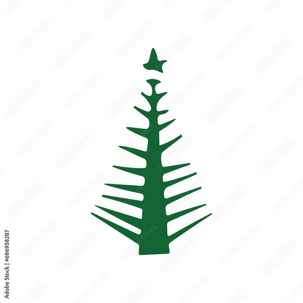 hand draw Christmas Tree vector icon on white background hand draw Christmas Tree vector icon on white background